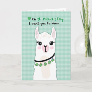 Llamas St. Patricks Day Shamrocks Kaart
