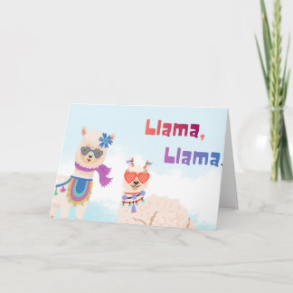 Llama's vieren geboortemoeders kaart