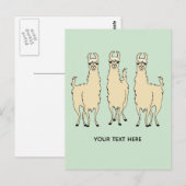 Llamas Voeg je eigen tekstbericht toe Briefkaart (Voorkant / Achterkant)