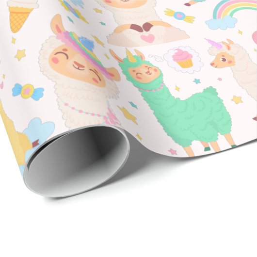 Llamas Wrapping Paper Cadeaupapier (Rol Hoek)