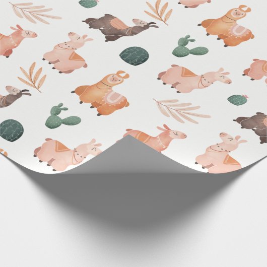 Llamas Wrapping Paper Cadeaupapier (Hoek)