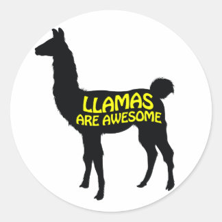 Llamas zijn geweldige! ronde sticker