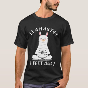 Llamastay 6 voet afstand Social Distancing Llama Y T-shirt