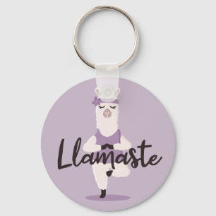 Llamaste Cute & Fun Paars Llama Yoga Character Sleutelhanger