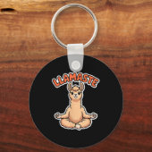 Llamaste Funny Meditating Llama Cute Yoga Animal D Sleutelhanger (Voorkant)