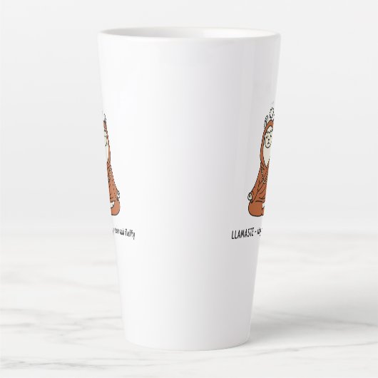 "Llamaste - stay calm and fluffy" Latte Mok (Voorkant)