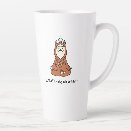 "Llamaste - stay calm and fluffy" Latte Mok (Rechts)