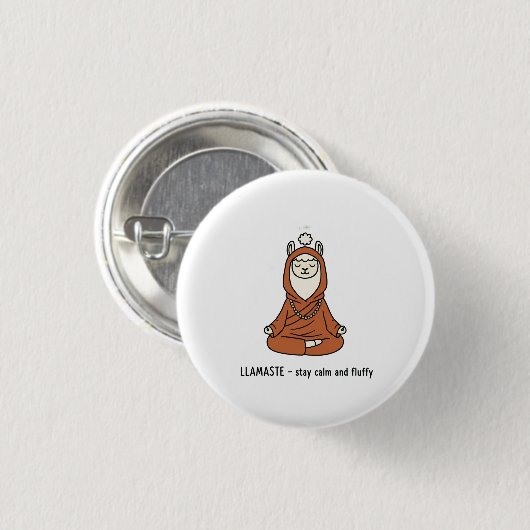 "Llamaste - stay calm and fluffy" Ronde Button 3,2 Cm (Voorkant /achterkant)