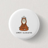 "Llamaste - stay calm and fluffy" Ronde Button 3,2 Cm (Voorkant)