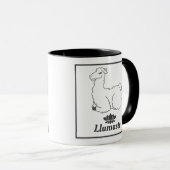 Llamaste White Llama & Lotus Mok (Voorkant rechts)