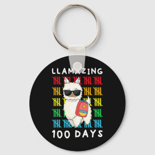 Llamazing 100 dagen schoolleraar Llama 10 Sleutelhanger