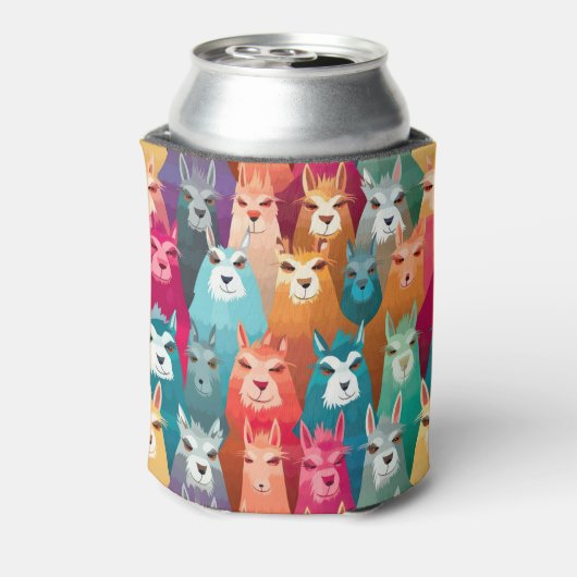 Llamazing Fiesta Stubby Holder, Rainbow Llama Blikjeskoeler (Blikje Achterkant)