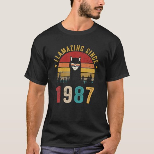 Llamazing sinds 1987 Llama met zonnebrillen Funn T-shirt (Voorkant)
