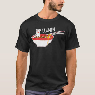 Llamen Funny Llama Ramen Gift for Alpaca Lovers T-shirt