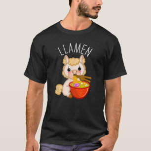 Llamen Llama Ramen Noodles Schattige Japans cadeau T-shirt