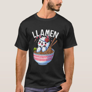 Llamen Llama Ramen Schattig Kawaii Kom Noedels Jap T-shirt