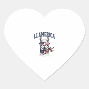 Llamerica Patriottische Lama Vintage Gravure T-Shi Hart Sticker