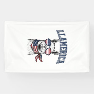 Llamerica Patriottische Llama Vintage Gravure T-Sh Spandoek