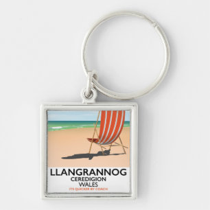 Llangrannog, Ceredigion Wales strandposter Sleutelhanger