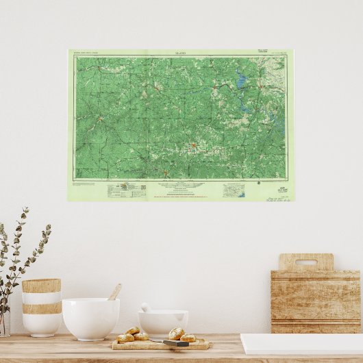 Llano TX Topo Map Poster (Keuken)