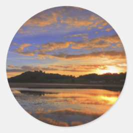 Llanstephan Sunset Ronde Sticker