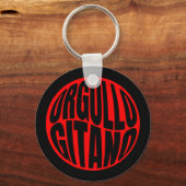 Llavero metálico circular negro: Orgullo gitano. Sleutelhanger (Voorkant)