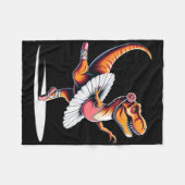 Llerina T-rex Dansen  Fleece Deken (Voorkant (Horizontaal))