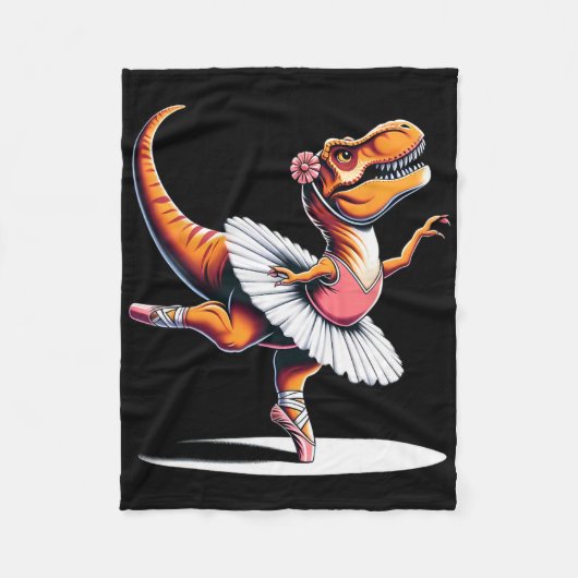 Llerina T-rex Dansen  Fleece Deken (Voorkant)