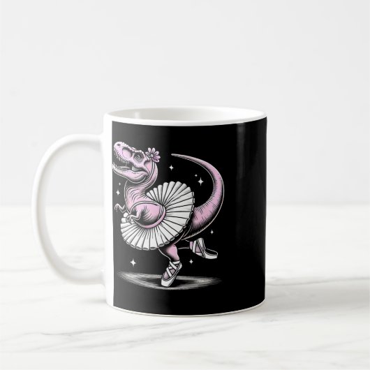 Llet Dansende T-rex In Tutu En Pantoffels Koffiemok (Links)
