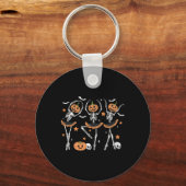 Llet Pumpkin Skeleton Scary Halloween Mannen Vrouw Sleutelhanger (Voorkant)