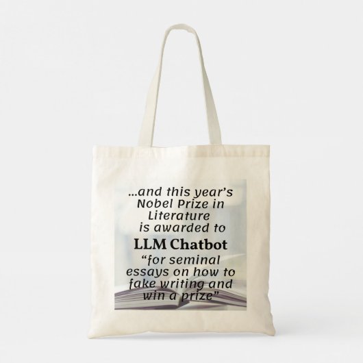 LLM Chatbot Nobelprijswinnaar Literatuur Tote Bag (Achterkant)