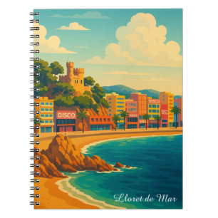 Lloret de Mar Spanje Vintage Travel Art Notitieboek
