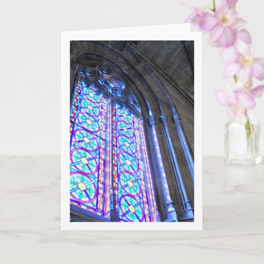 Llotja de la Seda glazen wand, Valencia, Spanje Kaart (Orchidee)