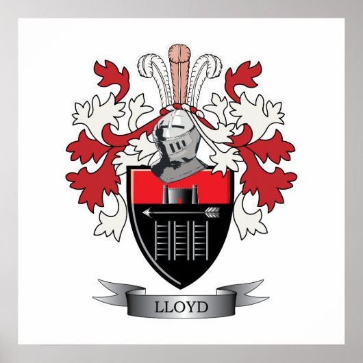 Lloyd Family Crest Coat of Arms Poster (Voorkant)