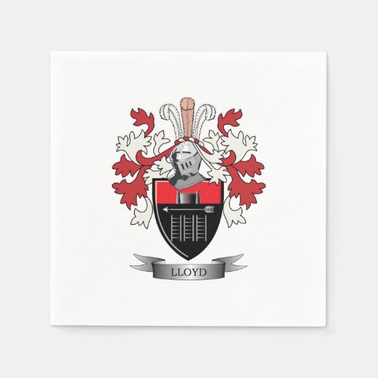 Lloyd Family Crest Coat of Arms Servetten (Voorkant)