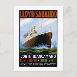Lloyd Sabaudo  Ocean Liner Advertisement Briefkaart