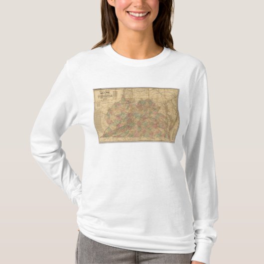 Lloyd's officiële kaart van de staat Virginia T-shirt (Voorkant)