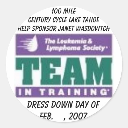LLS TNT, Dress Down Day van Feb. , 2007, 100 M... Ronde Sticker (Voorkant)