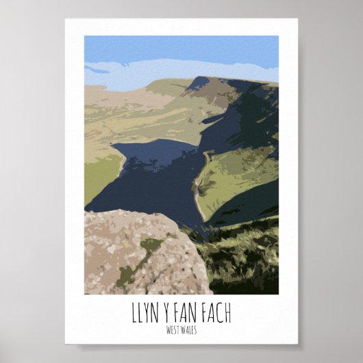 Llyn Y Fan Fach - Poster stijl afdrukken (Voorkant)