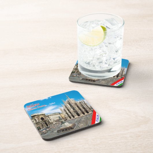 LMD011 MILAN, Piazza del Duomo Cathedral Bier Onderzetter (Rechterzijde)