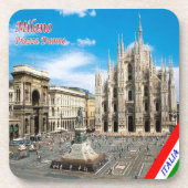 LMD011 MILAN, Piazza del Duomo Cathedral Bier Onderzetter (Voorkant)