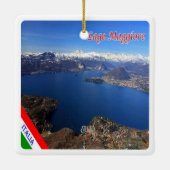 LMD077 LAKE MAGGIORE Aerial Uitzicht, Italië Keramisch Ornament (Achterkant)