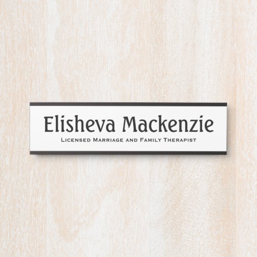 LMFT Therapist Office Porte Nom Plaque (Devant)