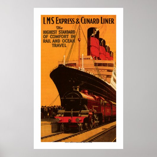 LMS Express en Cunard Liner Poster (Voorkant)