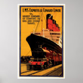 LMS Express en Cunard Liner  Ship Ad Poster (Voorkant)