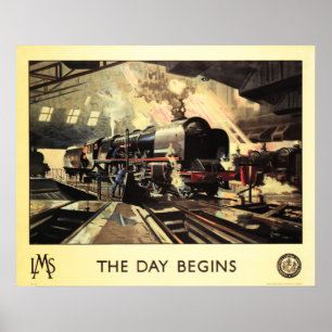 LMS Train de DAG VAN HET BEGIN VAN HET Poster