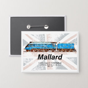 LNER Class A4 Mallard-locomotiefprofiel met vlag Button