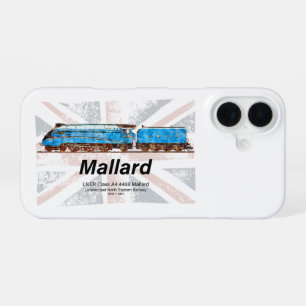 LNER Class A4 Mallard locomotiefprofiel met vlag iPhone 16 Hoesje
