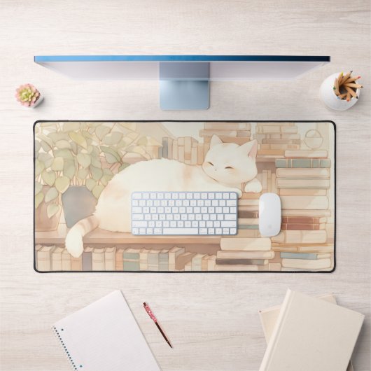 Lo-Fi Gezellig Kat Desktop Mat Mousepad (Kantoor 1)