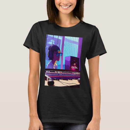 Lo fi hiphop chillhop chill beats studio aestheti t-shirt (Voorkant)